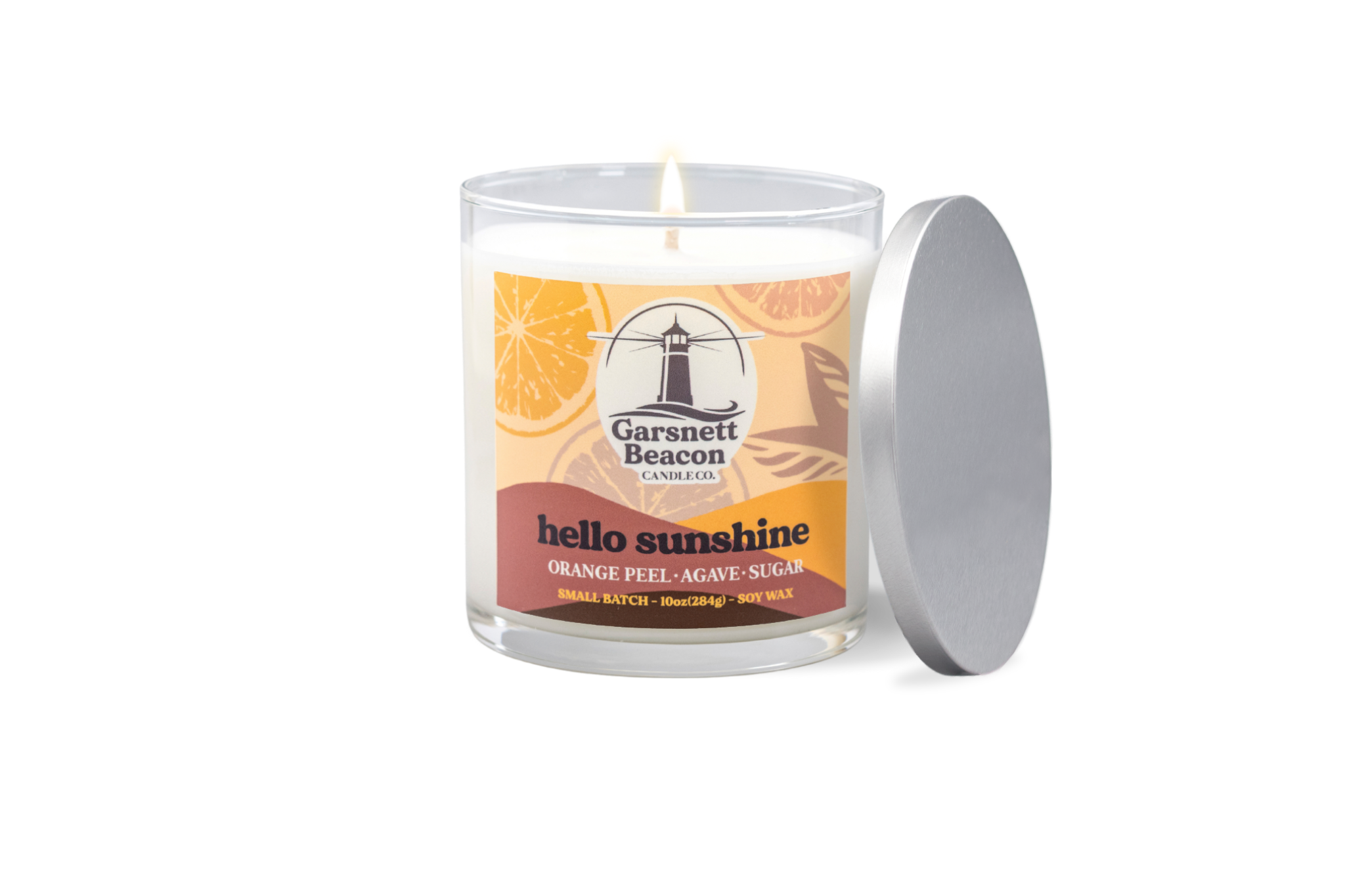 Hello Sunshine Candle - Citrus Orange Peel, Agave, Sugar Scent