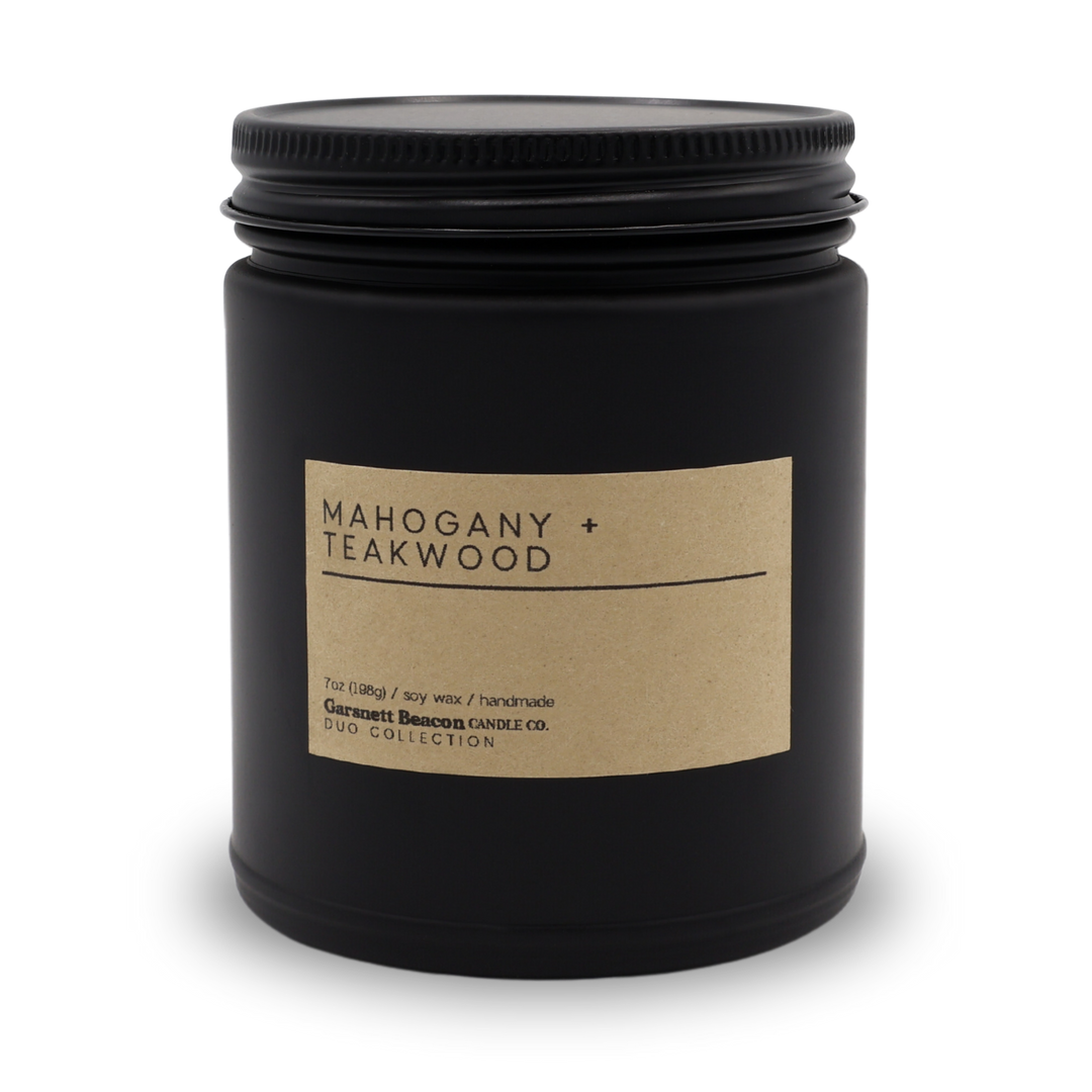 Mahogany + Teakwood Luxury Scented Candle | Duo Collection by Garsnett Beacon