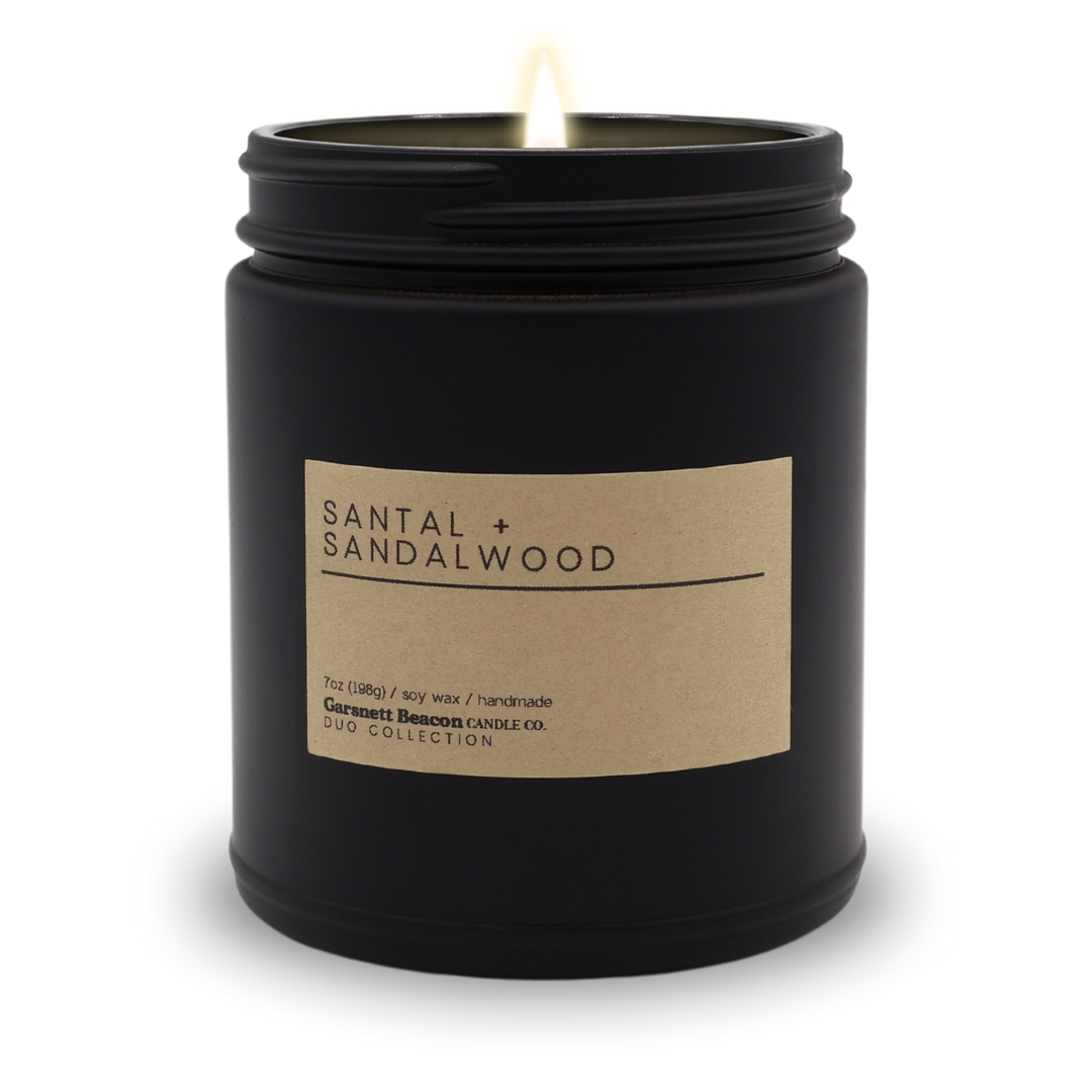 Santal + Sandalwood Luxury Scented Candle | Duo Collection by Garsnett Beacon