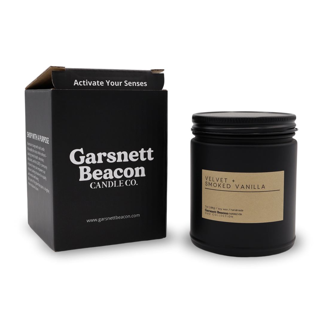 Velvet + Smoked Vanilla Luxury Scented Candle | Duo Collection by Garsnett Beacon