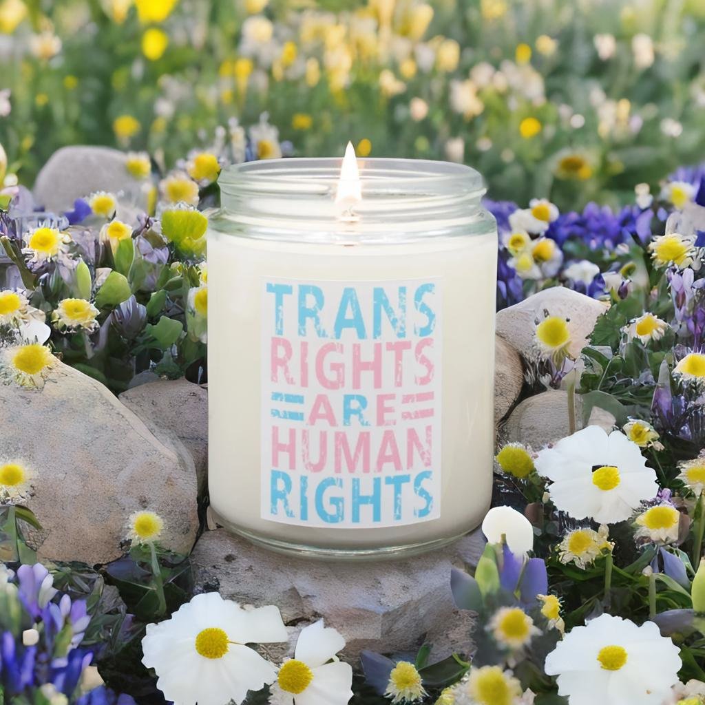 Trans Rights Are Human Rights - White - Scented Candle