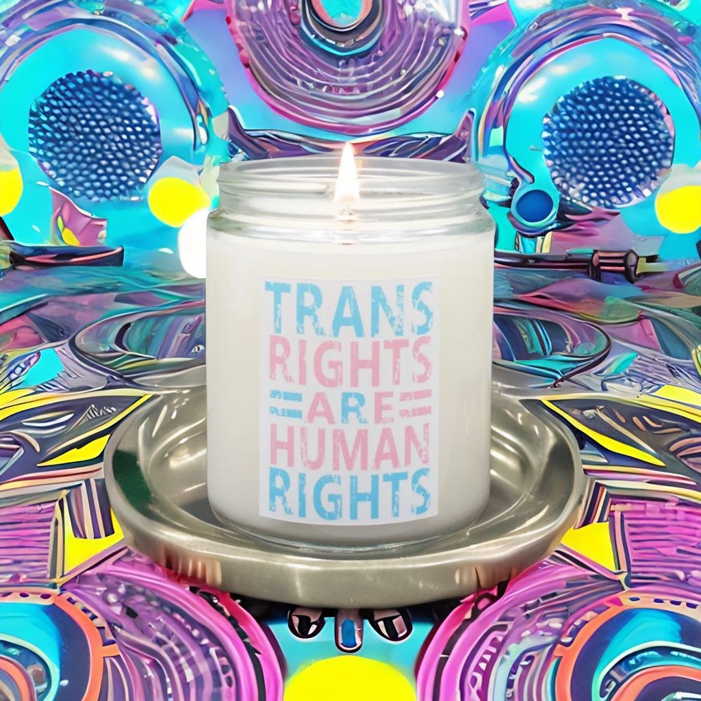 Trans Rights Are Human Rights - White - Scented Candle
