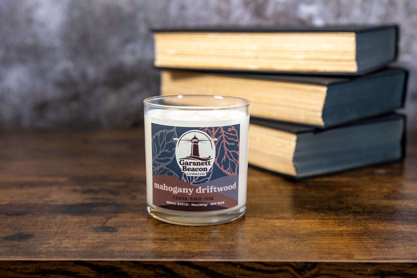 Mahogany Driftwood Glass Candle