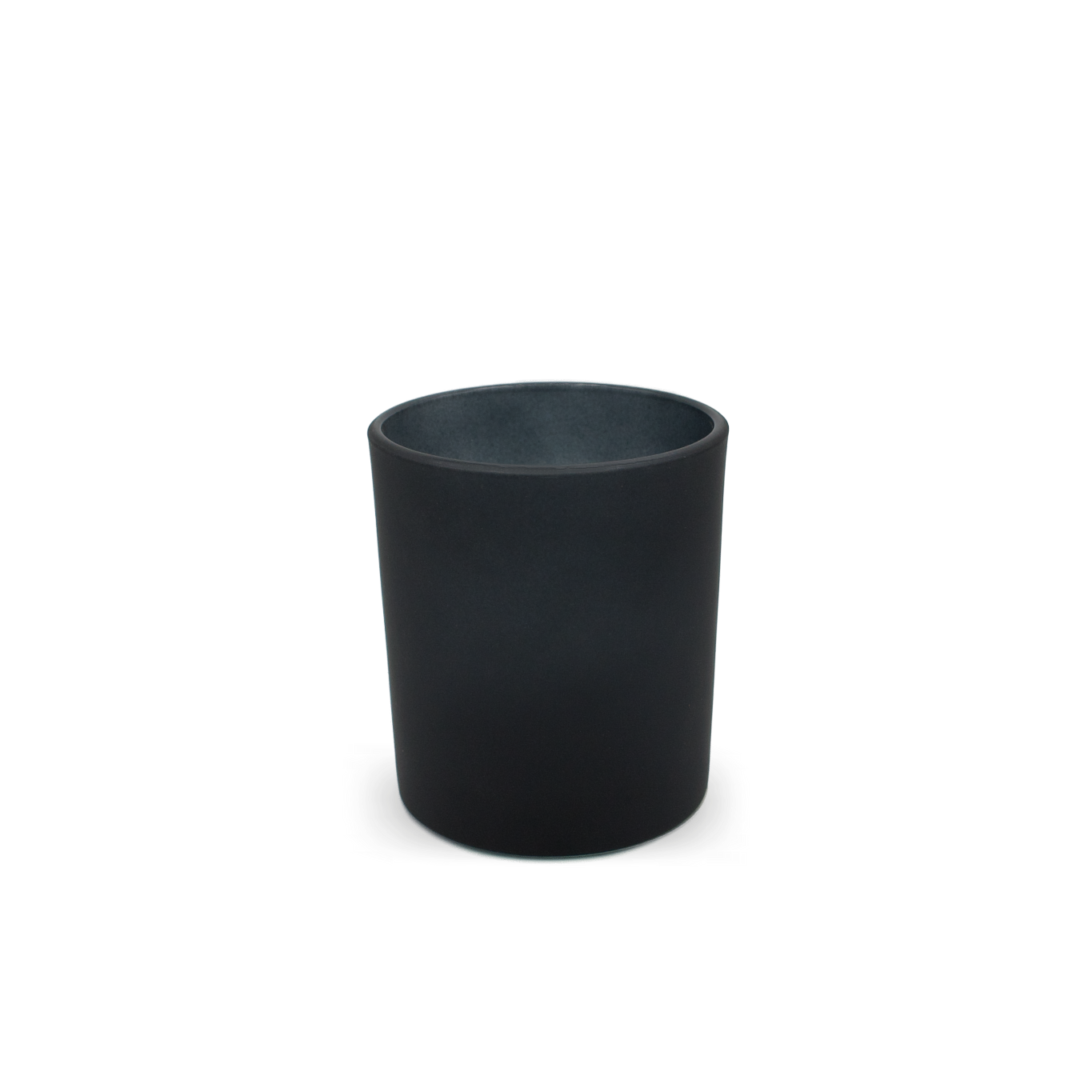 Frosted Glass - Black w/ Lid (7oz.)