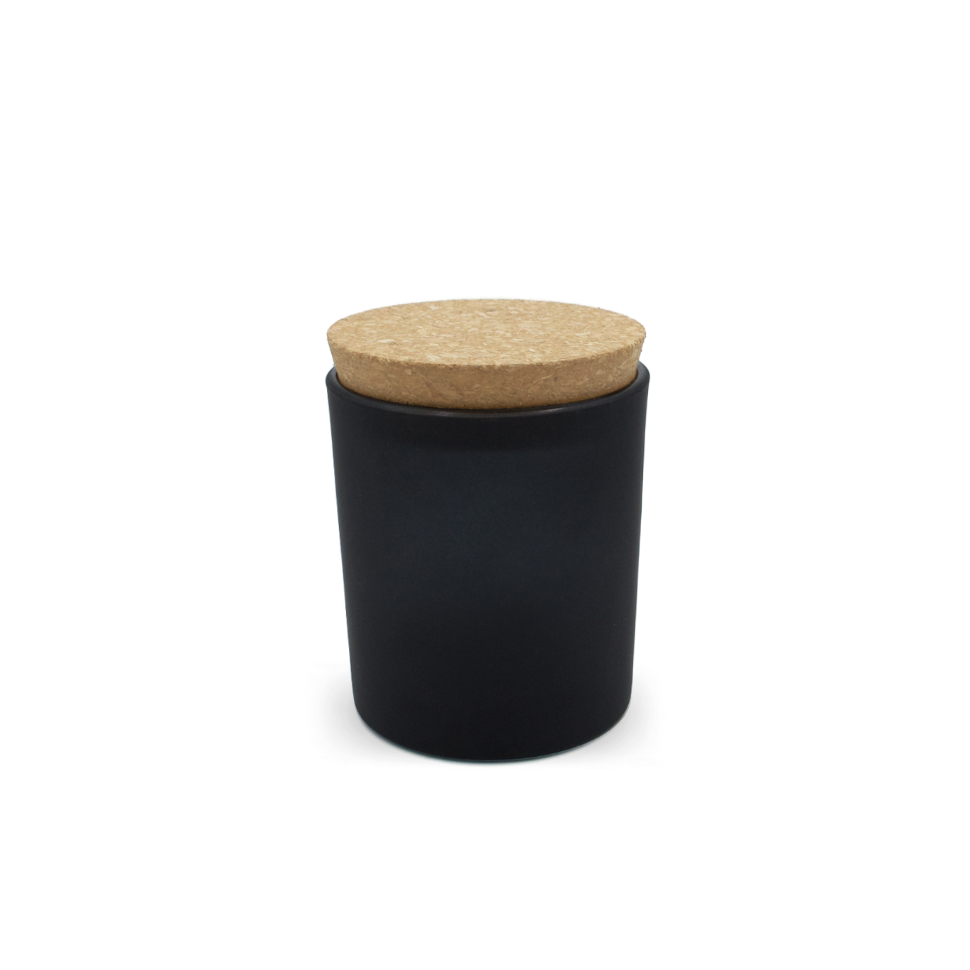 Frosted Glass - Black w/ Lid (7oz.)