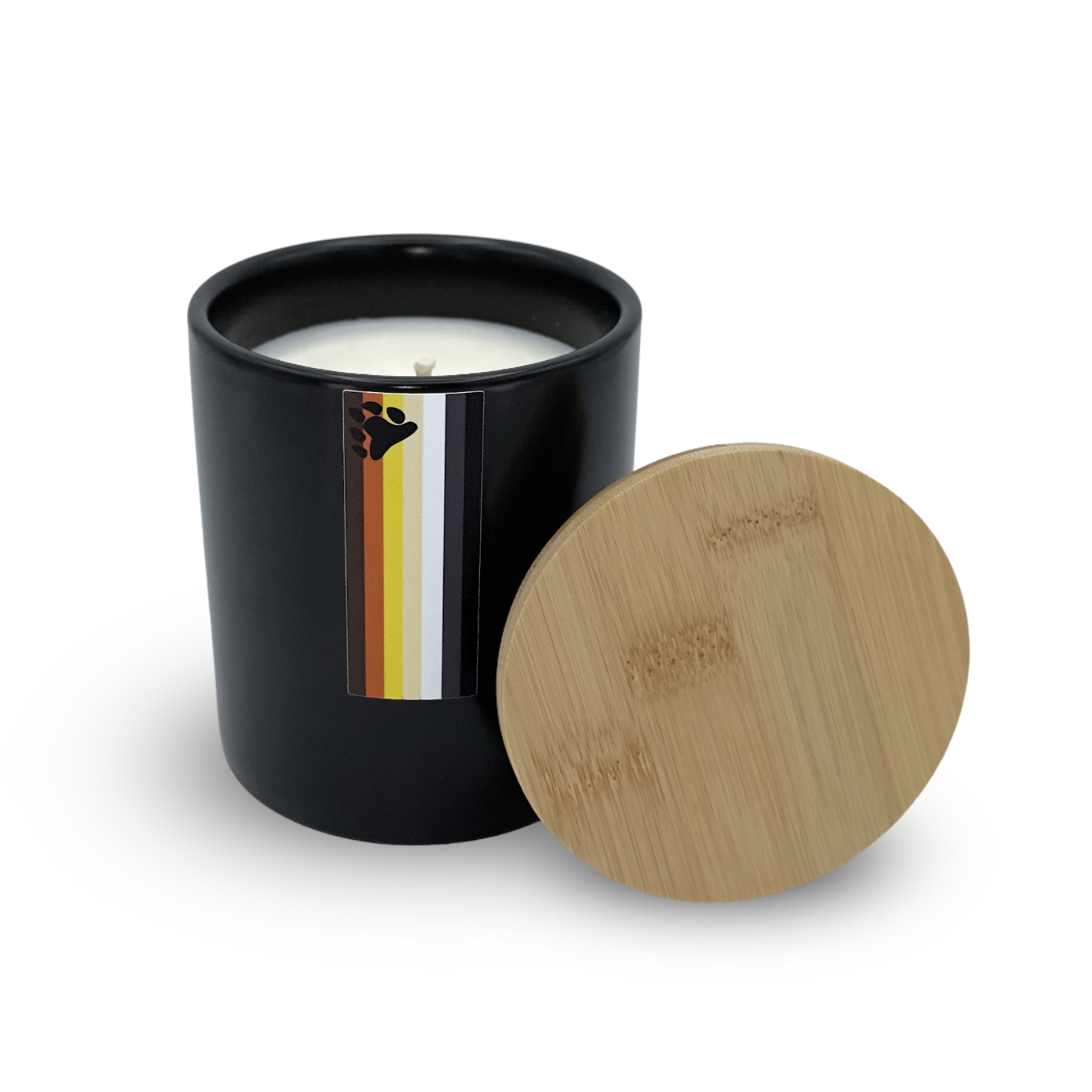 Bear Pride Flag - Glass candle