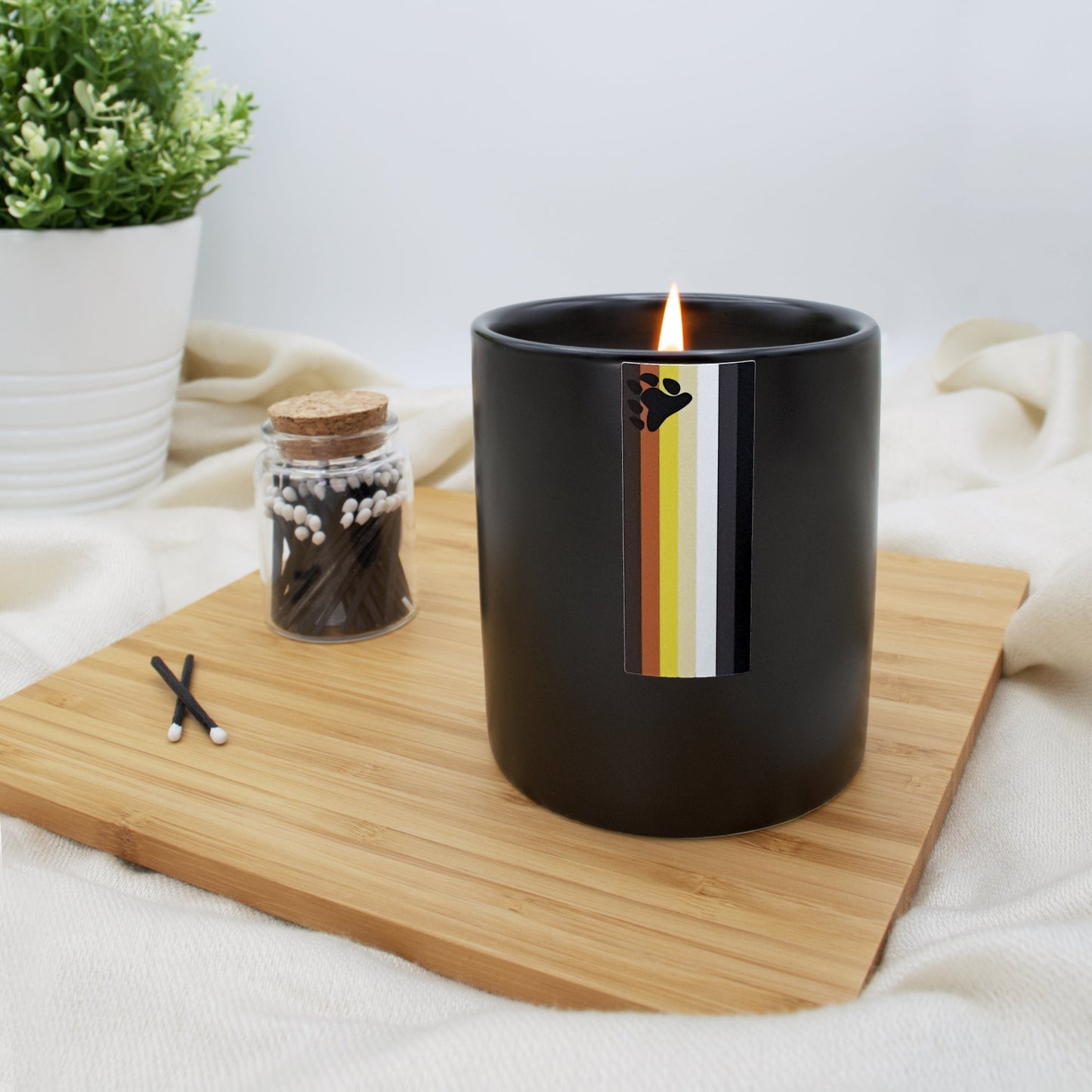 Bear Pride Flag - Glass candle
