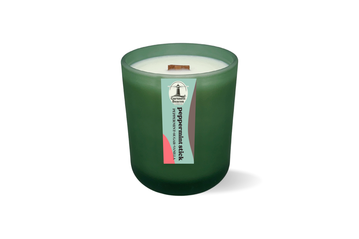 Peppermint Stick Frosted Glass Candle