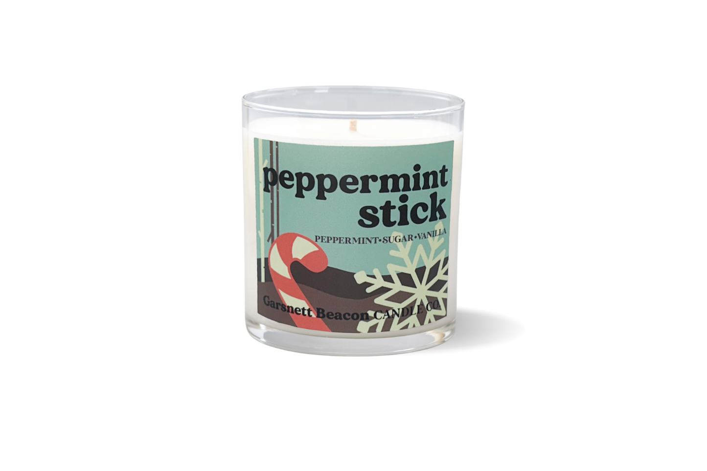 Peppermint Stick Glass Candle