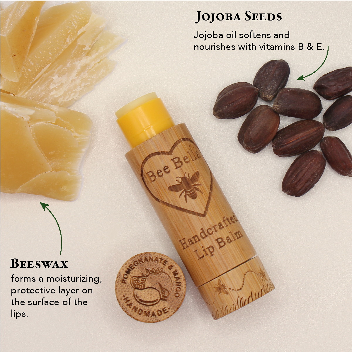 Bee Bella Lip Balm - Pomegranate & Mango