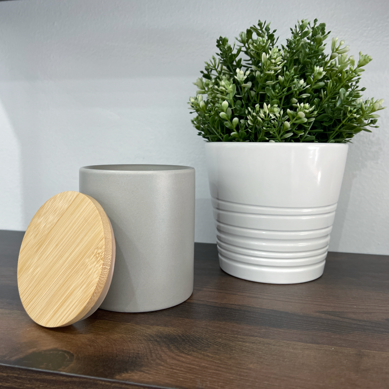 Modern Ceramic w/ Lid - Stone (12oz)