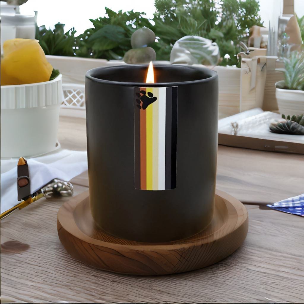 Bear Pride Flag - Glass candle