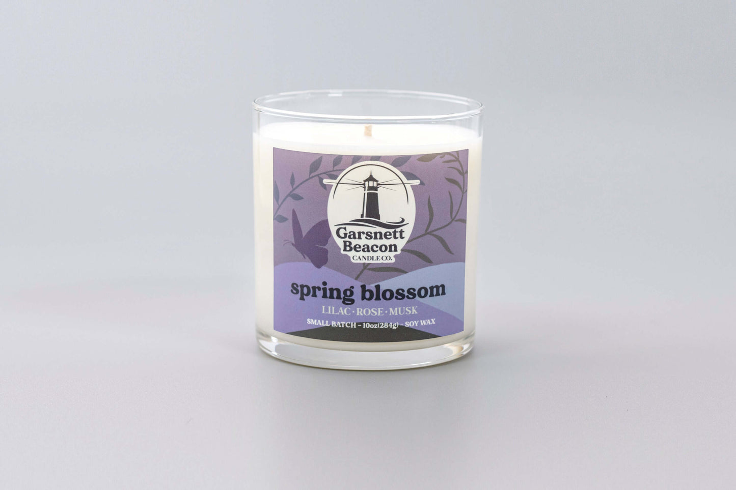 Lilac Rose Lilies Light Musk scented candles called Spring Blossom in glass ceramic tin and wax melts