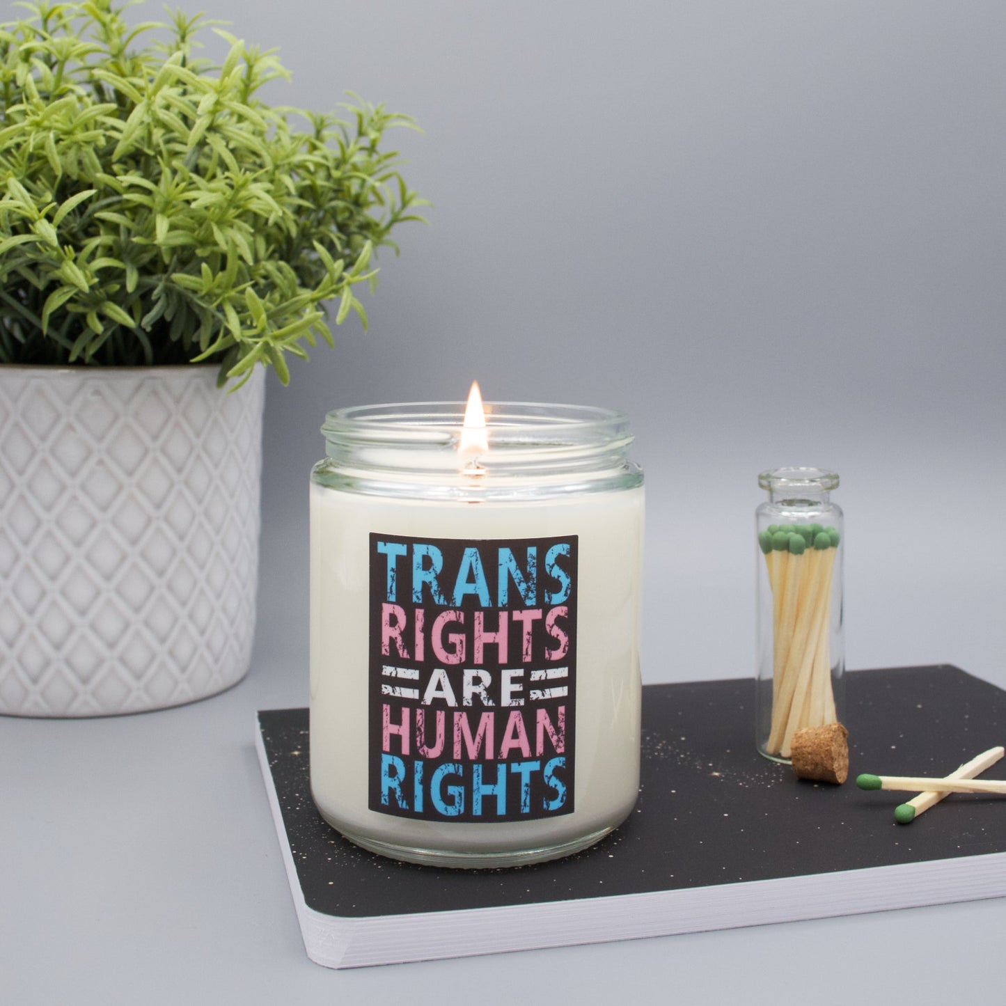 Trans Rights Are Human Rights - Black - Scented Candle