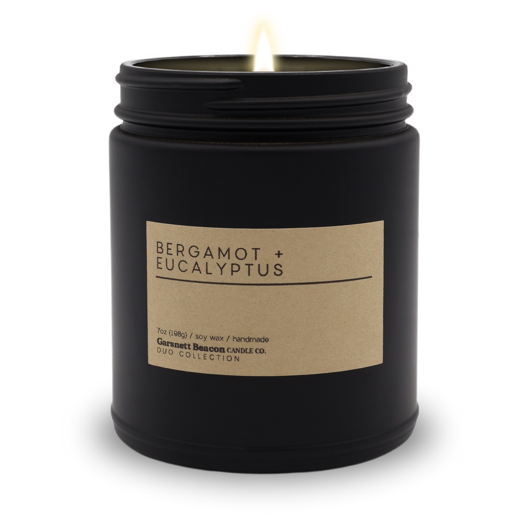 Bergamot + Eucalyptus Luxury Scented Candle | Duo Collection by Garsnett Beacon