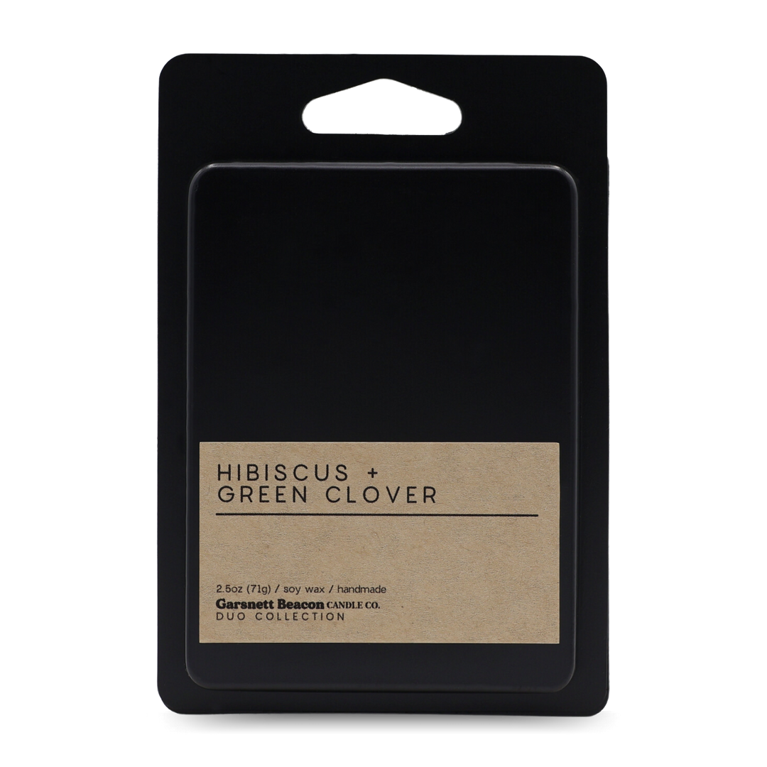 Hibiscus + Green Clover Luxury Scented Wax Melt | Duo Collection by Garsnett Beacon