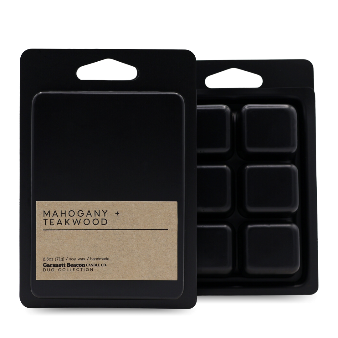 Mahogany + Teakwood Luxury Scented Wax Melt | Duo Collection by Garsnett Beacon