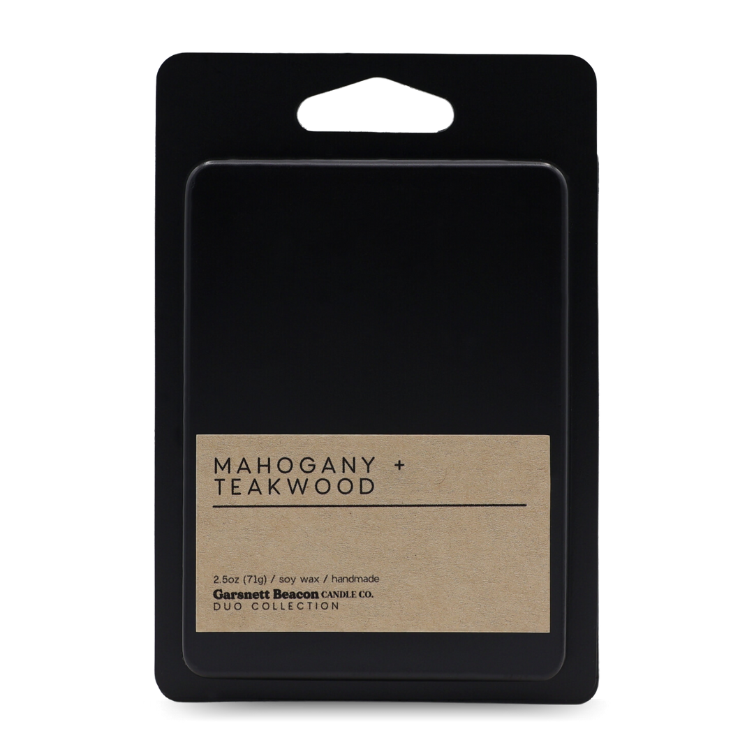 Mahogany + Teakwood Luxury Scented Wax Melt | Duo Collection by Garsnett Beacon