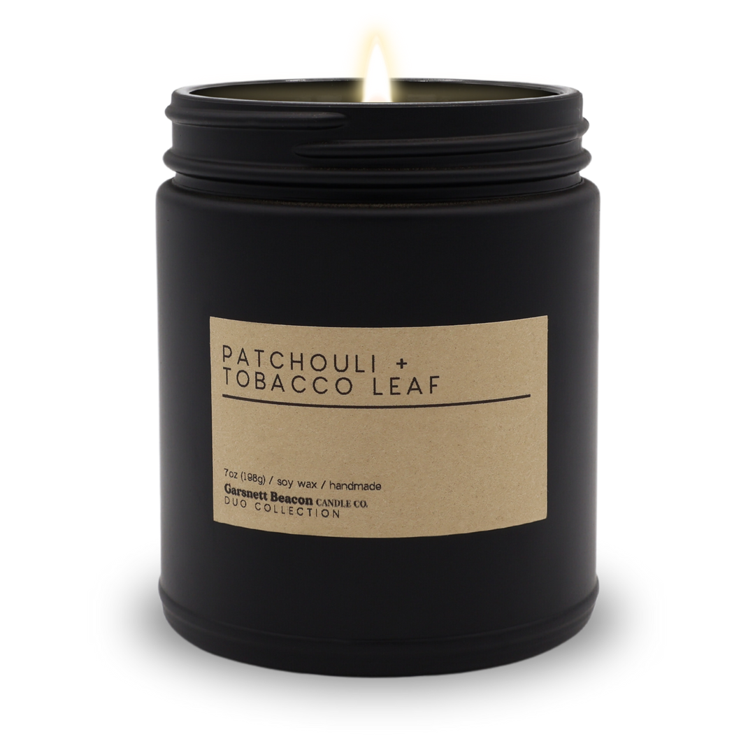 Patchouli + Tobacco Leaf Luxury Scented Candle | Duo Collection by Garsnett Beacon