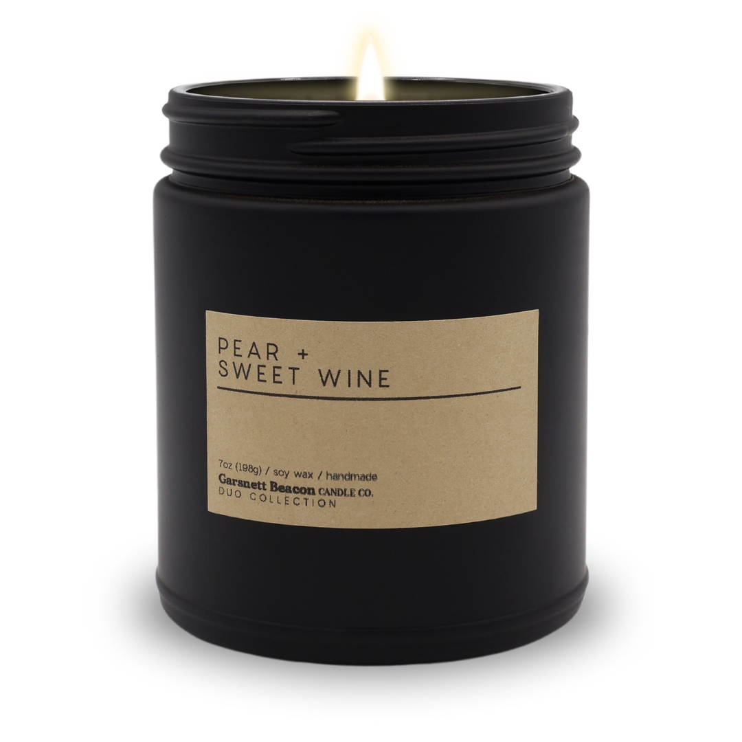 Pear + Sweet Wine Luxury Scented Candle | Duo Collection by Garsnett Beacon