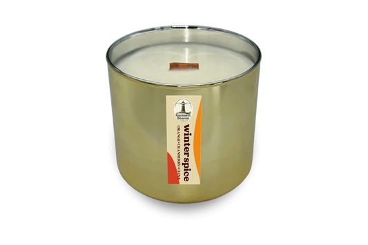 Winter Spice Gold Wooden Wick Candle