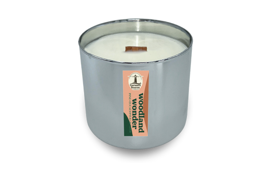 Woodland Wonder Silver Wooden Wick Candle