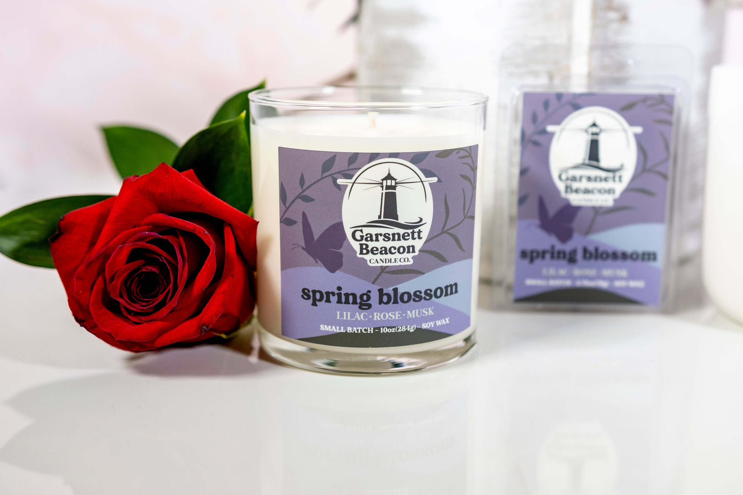 Spring Blossom Glass Candle