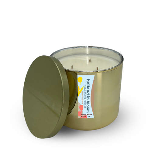 Holland In Bloom Gold 3-wick Candle