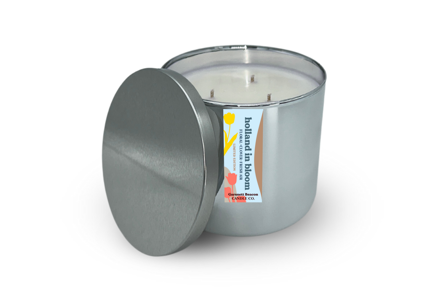 Holland In Bloom Silver 3-wick Candle
