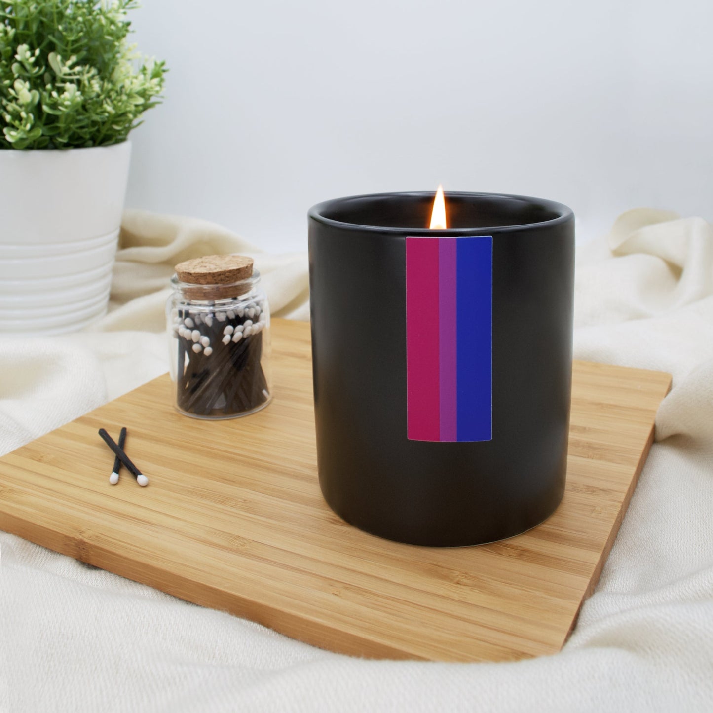 Bisexual Pride Flag - Glass candle