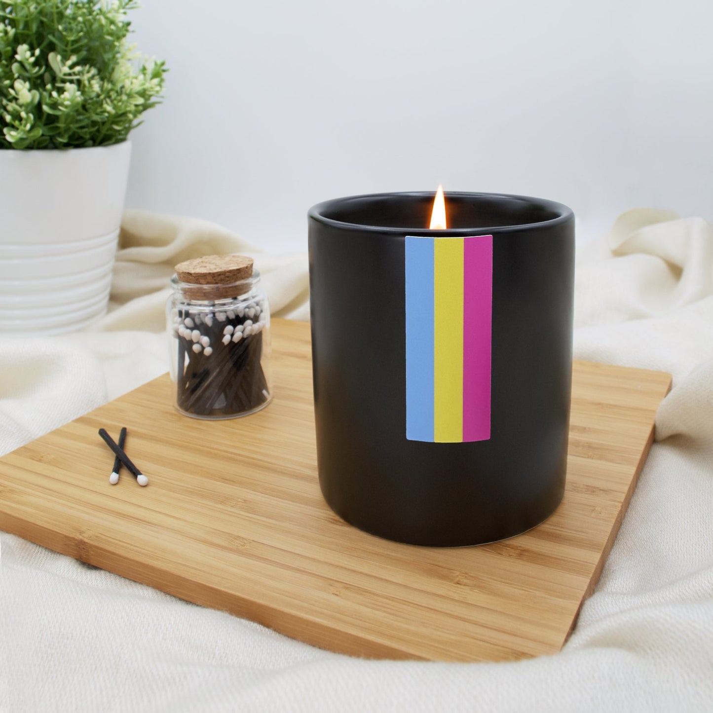 Pansexual Pride Flag - Glass candle
