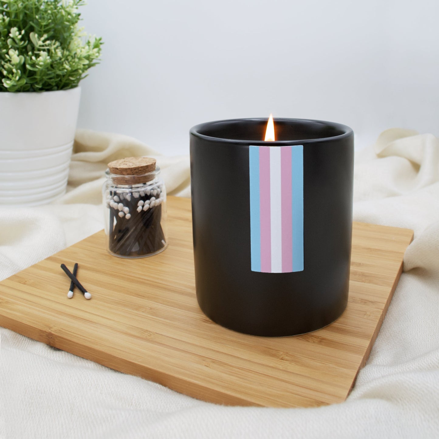Transgender Pride Flag - Large candle