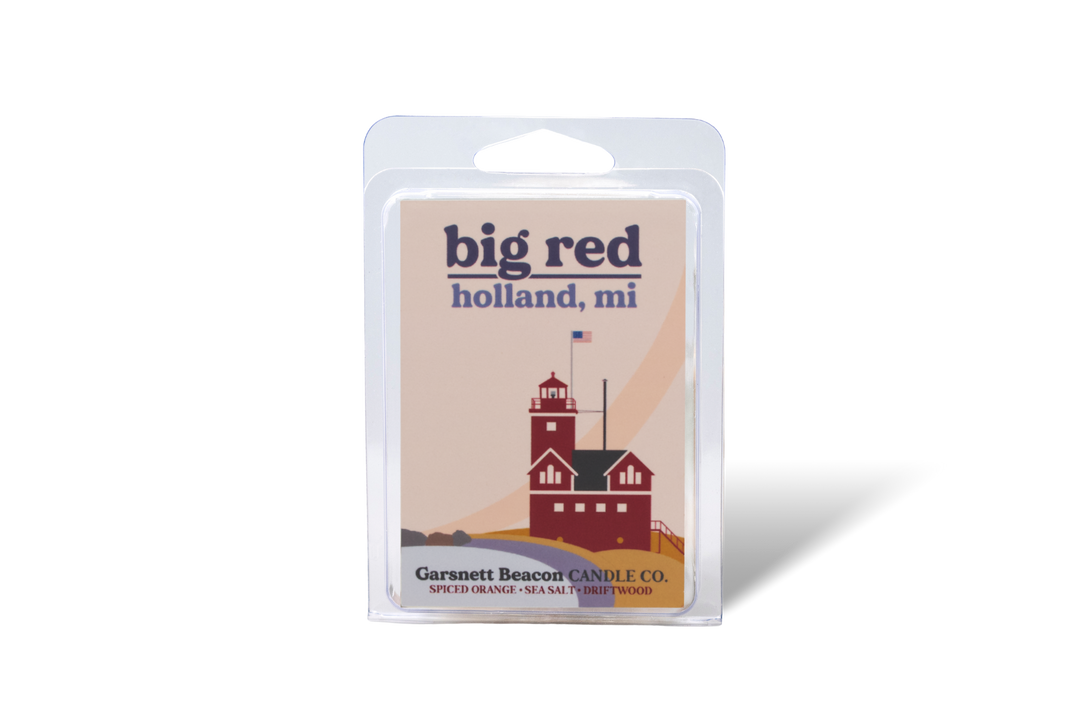 Big Red Lighthouse Holland Michigan Wax Melts - Spiced Orange, Sea Salt, Driftwood Scent