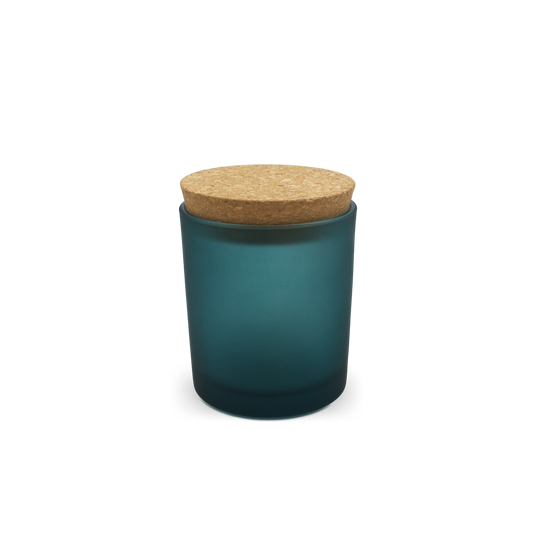 Frosted Glass -  Peacock w/ Lid (7oz.)